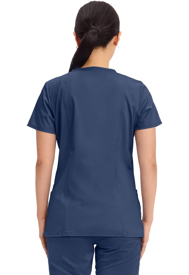 Cherokee Women's V-Neck Top, Navy, Large - Image 4